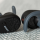The glossy panel on the outside of the WF-SP800Ns detects gentle touches for quick access to certain functions (like playback control) but it’s very sensitive and easy to accidentally trigger.